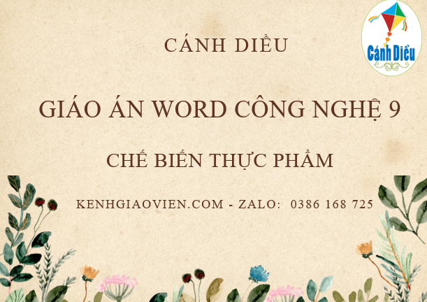 Giáo án công nghệ 9 - Chế biến thực phẩm cánh diều