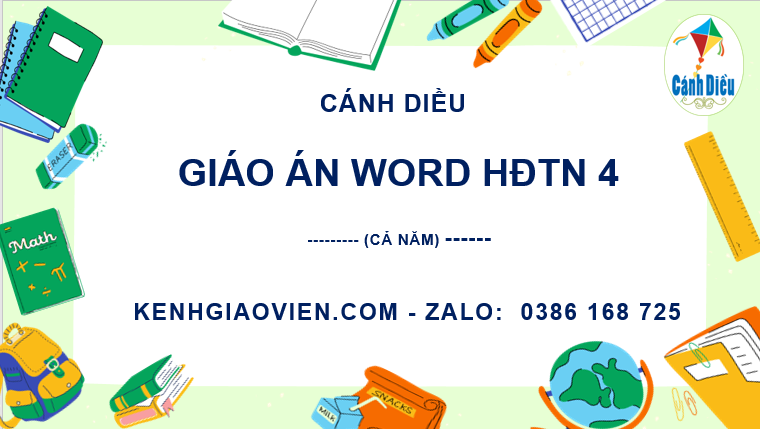 Giáo án hoạt động trải nghiệm 4 cánh diều đủ cả năm