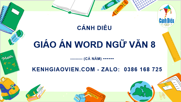 Giáo án ngữ văn 8 cánh diều đủ cả năm