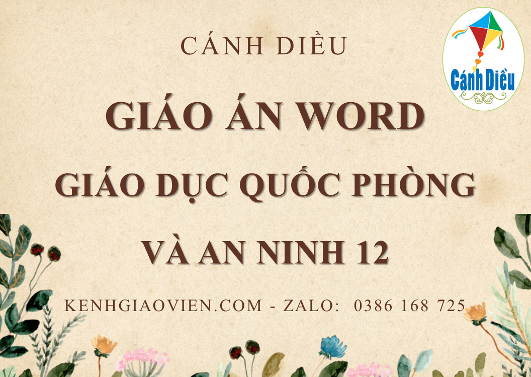 Giáo án quốc phòng an ninh 12 cánh diều