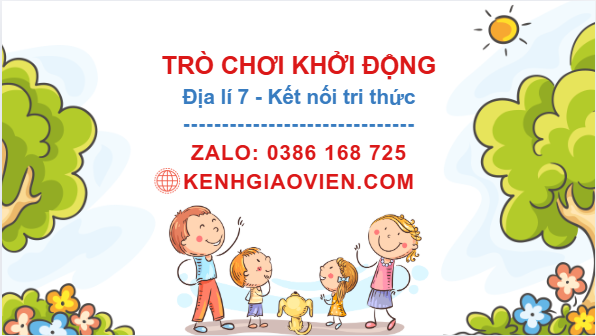 Trò chơi khởi động Địa lí 7 kết nối tri thức
