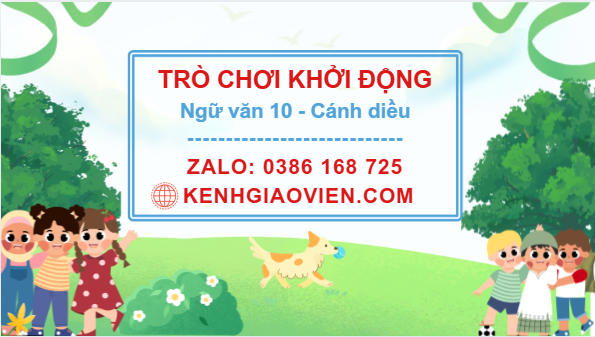 Trò chơi khởi động Ngữ văn 10 cánh diều
