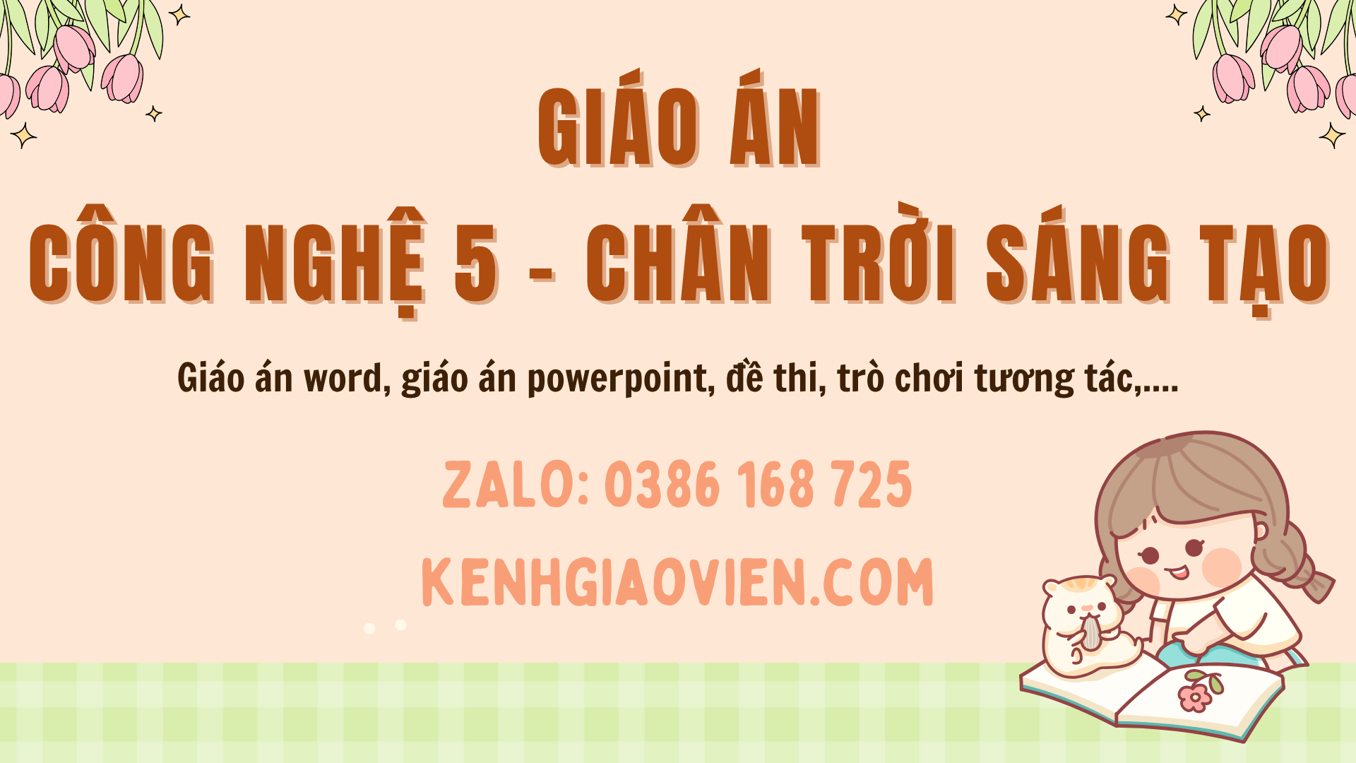 Link tải giáo án công nghệ 5 chân trời sáng tạo 2025