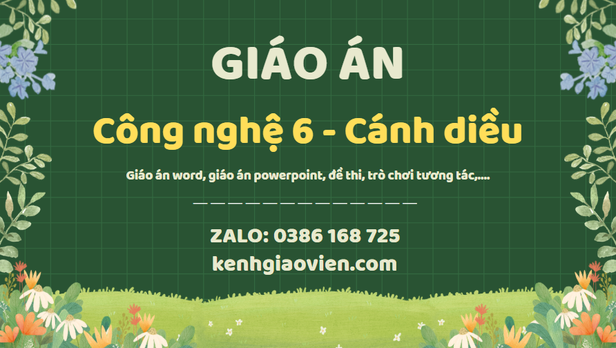 Link tải giáo án công nghệ 6 cánh diều 2025