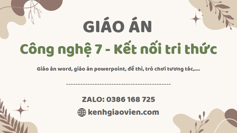 Link tải giáo án công nghệ 7 kết nối tri thức 2025