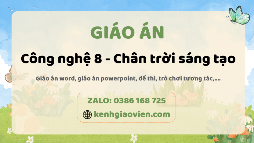 Link tải giáo án công nghệ 8 chân trời sáng tạo 2025