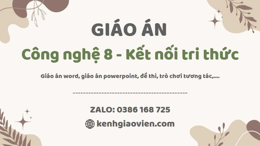 Link tải giáo án công nghệ 8 kết nối tri thức 2025