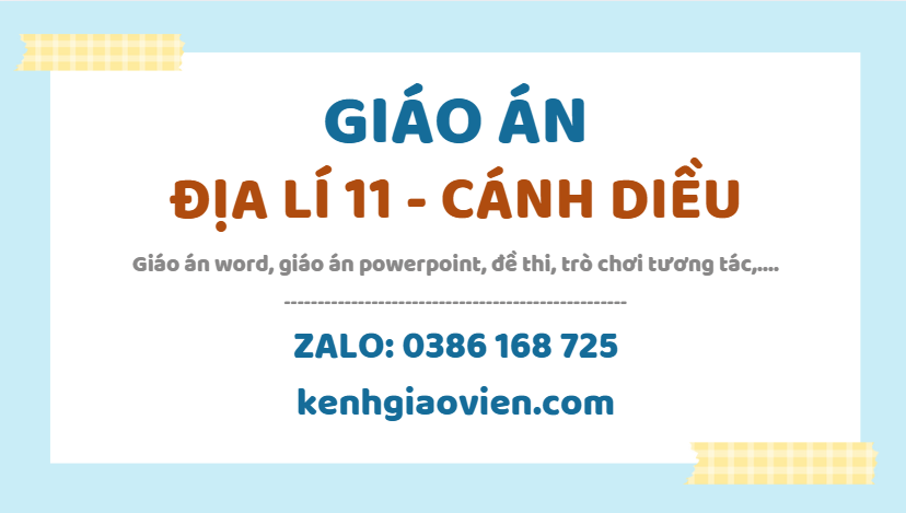 Link tải giáo án địa lí 11 cánh diều 2025