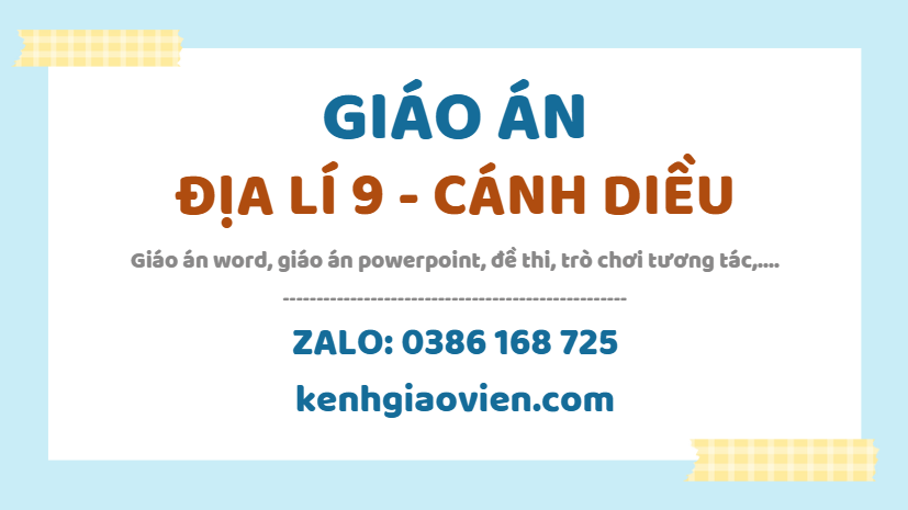 Link tải giáo án địa lí 9 cánh diều 2025