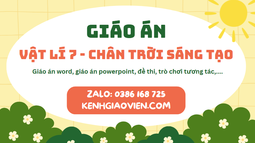 Link tải giáo án vật lí 7 chân trời sáng tạo 2025