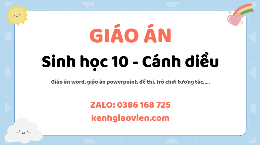Link tải giáo án sinh học 10 cánh diều 2025