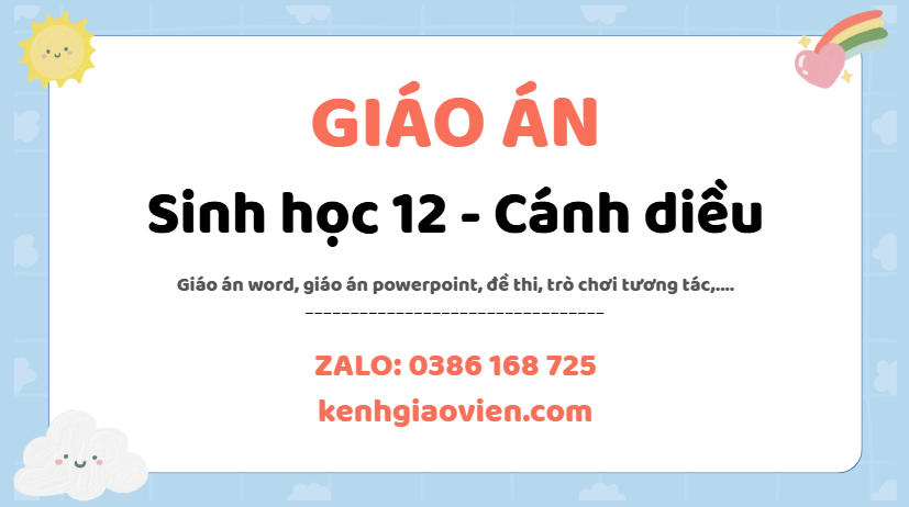 Link tải giáo án sinh học 12 cánh diều 2025