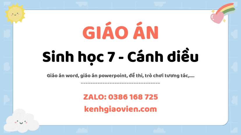 Link tải giáo án sinh học 7 cánh diều 2025