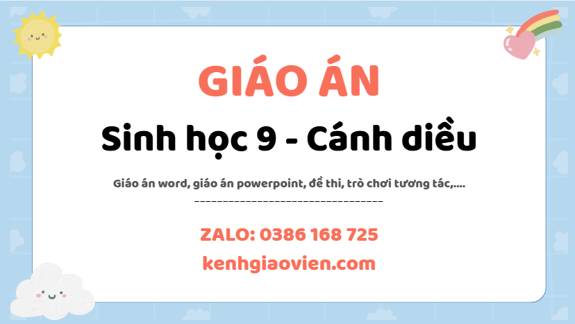 Link tải giáo án sinh học 9 cánh diều 2025