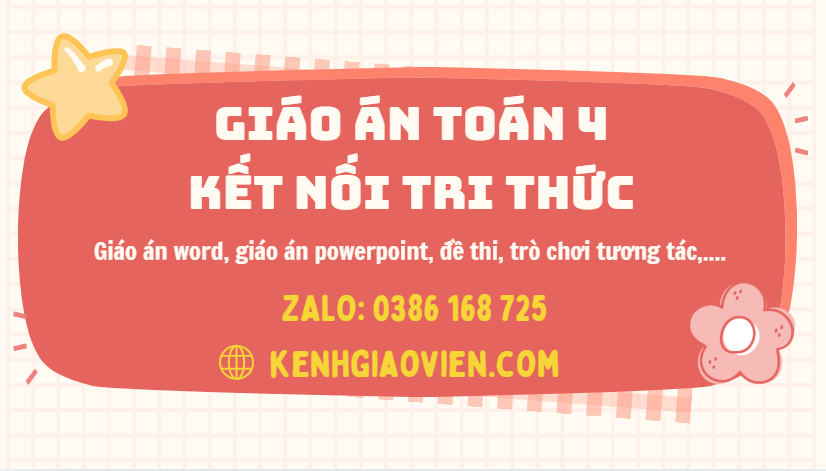 Link tải giáo án toán 4 kết nối tri thức 2025