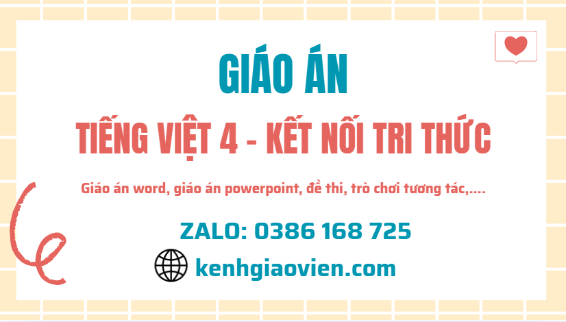 Link tải giáo án tiếng việt 4 kết nối tri thức 2025