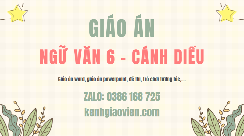 Link tải giáo án ngữ văn 6 cánh diều 2025