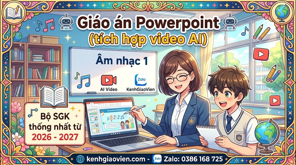 Giáo án điện tử Âm nhạc 1 kết nối tri thức (Tích hợp video AI)