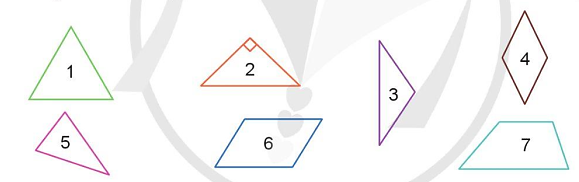 A group of triangles with numbers and symbols

Description automatically generated