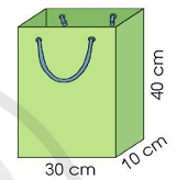 A green bag with blue handles

Description automatically generated