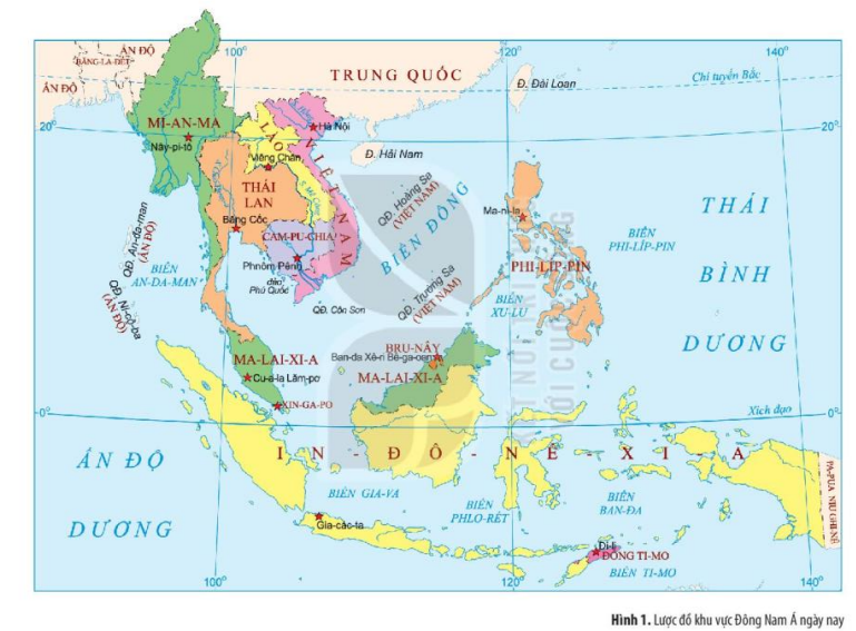 Bản đồ các nước khu vực Đông Nam Á