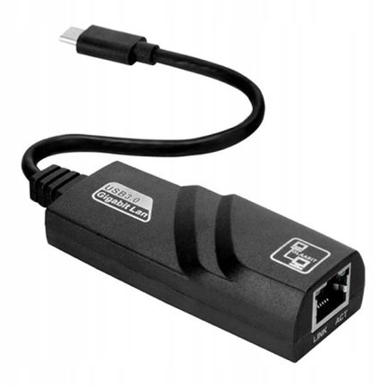 Adapter Hub, USB-C/LAN Ethernet RJ45, 1000 Mbps, fekete - eMAG.hu