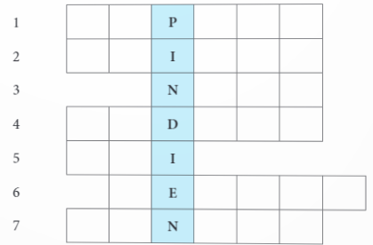 A crossword puzzle with blue squares

Description automatically generated