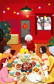 Những hình ảnh đối lập mảng tối màu nhưng đầy tươi vui của hình ảnh gia  đình ăn tết cùng nhau