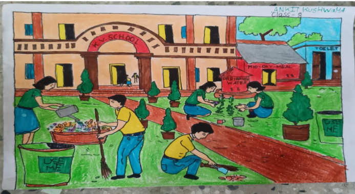 swachhata Pakhwada Paintings | KENDRIYA VIDYALAYA NHPC SINGTAM