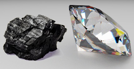 A black and white diamond

Description automatically generated