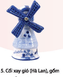 A blue and white windmill figurine

Description automatically generated