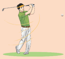 A person swinging a golf club

Description automatically generated