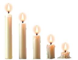A row of candles with flame

Description automatically generated