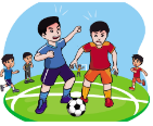 A cartoon of kids playing football

Description automatically generated