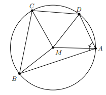 A diagram of a circle with lines and points

Description automatically generated