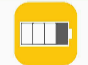 A yellow square with white rectangles and a battery

Description automatically generated