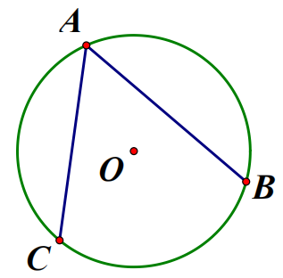 A circle with red and green lines and a triangle with a red line

Description automatically generated