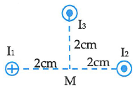 PHIẾU HỌC TẬP 1  BÀI TẬP CHƯƠNG 3Bài 1. Cảm ứng từ của một dòng điện thẳng tại điểm N cách dòng điện 2,5 cm bằng . Tính cường độ dòng điện...................................................................................................................................................................................................................................................................................Bài 2. Ba dòng điện thẳng song song vuông góc với mặt phẳng hình vẽ. Khoảng cách từ điểm M đến ba dòng điện trên mô tả như hình vẽ. Xác định véc tơ cảm ứng từ tại M trong trường hợp cả ba dòng điện đều hướng ra phía trước mặt phẳng hình vẽ. Biết .....................................................................................................................................................................................................................................................................................................................................................................................................................................................................................................................................................................Bài 3. Một hình vuông cạnh 5cm đặt trong từ trường đều có cảm ứng từ B = 4.10–4 T, từ thông qua hình vuông đó bằng 10–6 WB. Tính góc hợp bởi véctơ cảm ứng từ và véc tơ pháp tuyến của hình vuông đó.....................................................................................................................................................................................................................................................................................................................................................................................................................................................................................................................................................................Bài 4. Xác định suất điện động cảm ứng trong khung dây kín, biết trong khoảng thời gian 0,5 s, từ thông giảm từ 1,5 Wb xuống 0............................................................................................................................................................................................................................................................................................................................................................................................................................Bài 5. Một dòng điện xoay chiều có cường độ  (A). Cường độ dòng điện hiệu dụng bằng bao nhiêu?.................................................................................................................................................................................................................................................................................. PHIẾU HỌC TẬP 2