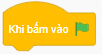 HOẠT ĐỘNG LUYỆN TẬPTừ nội dung bài học,GV yêu cầu HS hoàn thành các bài tập trắc nghiệm sau:Câu 1: Tên của mỗi nhóm lệnh gợi ý điều gì?A. Vai trò                 B. Công dụng C. Lợi ích               D. Đáp án khácCâu 2: Ý nghĩa của lệnh   thuộc nhóm lệnh   là gì?A. Nhân vật di chuyển 10 bước theo đường thẳngB. Xóa tất cả các hình vẽ đang có trên sân khấuC. Khi nháy chuột vào nút lệnh   thì chạy chương trình.D. Chọn màu bút vẽ. Câu 3: Ý nghĩa của lệnh   thuộc nhóm lệnh   là gì?A. Nhân vật di chuyển 10 bước theo đường thẳng.B. Xóa tất cả các hình vẽ đang có trên sân khấu.C. Đặt bút để nhân vật bắt đầu vẽ.D. Chọn màu bút vẽ.Câu 4: Ý nghĩa của lệnh   thuộc nhóm lệnh   là gì?A. Nhân vật di chuyển 10 bước theo đường thẳng.B. Xóa tất cả các hình vẽ đang có trên sân khấu.C. Đặt bút để nhân vật bắt đầu vẽ.D. Nhân vật sẽ đợi 1 giây, sau đó thực hiện lệnh tiếp theo.Câu 5: Ý nghĩa của lệnh   thuộc nhóm lệnh   là gì?A. Nhân vật di chuyển 10 bước theo đường thẳng.B. Xóa tất cả các hình vẽ đang có trên sân khấu.C. Đặt bút để nhân vật bắt đầu vẽ.D. Chọn màu bút vẽ.Sản phẩm dự kiến:Câu 1 - BCâu 2 - CCâu 3 - ACâu 4 - DCâu 5 - BHOẠT ĐỘNG VẬN DỤNG