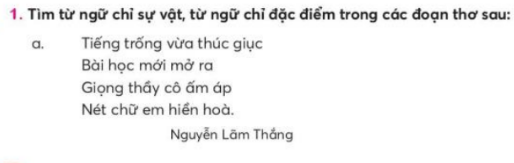 BÀI 3: MÙA THU CỦA EM ( TIẾT 8 – 11)TIẾT 8KHỞI ĐỘNG-  GV yêu cầu HS chia nhóm để giải câu đố và chia sẻ một vài hoạt động diễn ra vào dịp tết Trung thuB. HOẠT ĐỘNG HÌNH THÀNH KIẾN THỨC1. Luyện đọc thành tiếng - GV đọc mẫu cho HS nghe 1 lượt bài “ Em vui đến trường”+ Giọng đọc trong sáng, vui tươi, + Nhấn giọng ở từ ngữ chỉ vẻ đẹp, hoạt động và  cảm xúc của bạn nhỏ khi tham gia rước đèn cùng bạn bè và khi chuẩn bị đón ngày khai giảng; ngắt nhịp 2/2 hoặc 1/3.- GV hướng dẫn HS:+ Cách đọc một số từ khó: màu lá sen, rước đèn, hội rằm,...+ Cách ngắt nhịp một số dòng thơ + Giải thích nghĩa một số từ khó2. Luyện đọc hiểu- GV yêu cầu HS thảo luận theo nhóm đôi và trả lời câu hỏi:+ Câu 1: Tìm từ ngữ chỉ màu sắc của mùa thu trong hai khổ thơ đầu.+ Câu 2: Ở khổ thơ thứ ba, mùa thu của bạn nhỏ có gì vui?+ Câu 3: Hai dòng thơ cuối bài thơ muốn nói điều gì?+ Câu 4: Mùa thu của em có những gì đáng nhớ?Sản phẩm dự kiến:+ Câu 1. Từ ngữ chỉ màu sắc của mùa thu trong hai khổ thơ đầu:  Vàng hoa cúc, xanh cốm mới, + Câu 2. Ở khổ thơ thứ ba, mùa thu của bạn nhỏ có vui là:Rước đèn họp bạn, Hội rằm tháng Tám+Câu 3. Hai dòng thơ cuối bài muốn nói:Mùa thu là mùa tựu trường của các em học sinh được gặp lại thầy cô, bạn bè+ Câu 4. Mùa thu của em có những gì đáng nhớ?Rước đèn trung thu Được gặp lại thầy cô bạn bèC. HOẠT ĐỘNG LUYỆN TẬPCâu 1: Bài thơ   Mùa thu của em