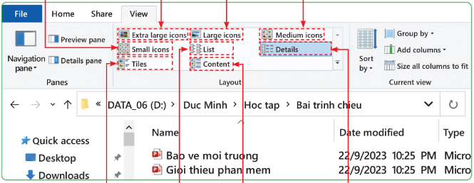 PHIẾU HỌC TẬP 1C2. BÀI 2: TÌM KIẾM TỆP VÀ THƯ MỤCEm hãy nêu các bước để tìm kiếm tệp trong thư mục?....................................................................................................................................................................................................................................................................................................................................................................................................................................................................................................................................................................2. Em hãy nêu tên các dạng hiển thị tệp, thư mục?....................................................................................................................................................................................................................................................................................................................................................................................................................................................................................................................................................................3.  Sắp xếp các việc dưới đây theo thứ tự đúng để thực hiện tìm tập, thư mục trong máy tính bằng công cụ tìm kiếm.A. Gõ từ khóa vào ô tìm kiếm.B. Kích hoạt phần mềm File Explorer.C. Chọn tập (thư mục) trong danh sách kết quả tìm kiếm, nháy phải chuột rồi chọn Open file location (Open folder location) D. Gõ phím Enter hoặc nháy chuột vào nút lệnh là ở bên phải ô tìm kiếm.E. Gõ phim Enter F. Chọn phạm vi tìm kiếm..............................................................................................................................................................................................................................................................................................................................................................................................................................................................................................................................................................................................................................................................................................................Em hãy nêu tên công cụ tìm kiếm tệp và thư mục?...........................................................................................................................................................................................................................................................................................................................................................................................................................5. Em hãy nêu sự khác nhau giữa hai hình dưới đây?....................................................................................................................................................................................................................................................................................................................................................................................................................................................................................................................................................................PHIẾU HỌC TẬP 2