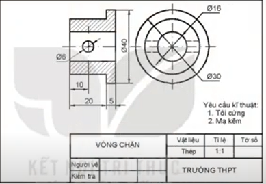 BÀI 14: BẢN VẼ CƠ KHÍ HOẠT ĐỘNG KHỞI ĐỘNGGV đặt câu hỏi yêu cầu HS thảo luận và trả lời:Em hãy cho biết bản vẽ dưới đây cho biết những thông tin gì?HOẠT ĐỘNG HÌNH THÀNH KIẾN THỨCHoạt động 1. Tìm hiểu về bản vẽ chi tiếtGV đặt câu hỏi hướng dẫn học sinh tìm hiểu:  Em hãy trình bày nội dung của bản vẽ chi tiết.Để đọc bản vẽ chi tiết, em cần đọc theo trình tự nào?Em hãy nêu các bước lập bản vẽ chi tiết.Sản phẩm dự kiến:1. NỘI DUNG CỦA BẢN VẼ CHI TIẾT- Bản vẽ chi tiết bao gồm các hình biểu diễn, kích thước, yêu cầu kĩ thuật và khung tên. + Các hình biểu diễn thể hiện hình dạng của chi tiết máy. + Các kích thước thể hiện độ lớn. các bộ phận của chi tiết máy. + Các yêu cầu kĩ thuật bao gồm các kí hiệu về độ nhám bề mặt, dung sai, các chỉ dẫn về gia công, xử lý bề mặt. + Khung tên gồm các nội dung quản lý bản về, quản lý sản phẩm. 2. ĐỌC BẢN VẼ CHI TIẾT- Đọc được một bản vẽ chi tiết là hiểu được đầy đủ và chính xác các nội dung của bản vẽ chi tiết đó, bao gồm + Hiểu rõ được tên gọi, công dụng, hình dáng, cấu tạo, kích thước và vật liệu của chi tiết. + Hiểu rõ các yêu cầu kĩ thuật. 3. LẬP BẢN VẼ CHI TIẾT- Để lập bản vẽ chi tiết, thưởng tiến hành theo các bước như sau, lấy ví dụ lập bản vẽ chi tiết vòng đai.+ Bước 1. Tìm hiểu công dụng, yêu cầu kĩ thuật của chi tiết. Để thực hiện được bước này, trước hết cần nghiên cứu, đọc các tài liệu liên quan.+ Bước 2. Chọn phương án biểu diễn. Phương án biểu diễn phải thể hiện đầy đủ và rõ ràng hình dạng, cấu tạo bên ngoài và bên trong chi tiết.+ Bước 3. Về các hình biểu diễn. Thực hiện lần lượt như sau:Bố trí các hình biểu diễn bằng ăn bằng cách vẽ bằng nét mảnh các đường bao hình biểu diễnLần lượt về hình dạng bên ngoài, bộ phận bên trong, vẽ hình cắt, mặt cắt,... Tẩy các đường trung gian và hoàn thiện các hình biểu diễn theo tiêu chuẩn + Bước 4. Ghi kích thước, các yêu cầu kĩ thuật và nội dung khung tên.Hoạt động 2. Tìm hiểu bản vẽ lắpGV đưa ra câu hỏi:Em hãy trình bày khái quát nội dung của bản vẽ lắp.Em hãy tóm tắt trình tự bản vẽ lắp.Sản phẩm dự kiến:- Bản vẽ lắp trình bày hình dạng và vị trí tương quan của một nhóm chi tiết được lắp với nhau. Bản vẽ lắp dùng làm tài liệu lắp đặt, điều chỉnh, vận hành và kiểm tra sản phẩm. 1. NỘI DUNG BẢN VẼ LẮP- Nội dung của bản vẽ lắp gồm các hình biểu diễn, kích thước, bảng kê và khung tên. + Các hình biểu diễn thể hiện hình dạng và vị trí của chi tiết trong sản phẩm. + Kích thước trên bản về lập gồm kịch trước chung và kích thước lắp giữa các chi tiết. + Bảng kê bao gồm thông tin tên các chi tiết, số lượng và vật liệu chế tạo. + Khung tên gồm các nội dung quản lý bản vẽ, quản lý sản phẩm. 2. ĐỌC BẢN VẼ LẮP- Đọc được bản vẽ lắp là hiểu được đầy đủ và chính xác các nội dung của bản vẽ lắp đó, bao gồm:+ Hiểu rõ được hình dáng, cấu tạo của từng chi tiết và chức năng của nó trong sản phẩm.+ Hiểu rõ mối ghép của các chi tiết với nhau. + Nắm được nguyên lí làm việc, công dụng và trình tự tháo lắp của sản phẩm, các nội dung quản lý bản vẽ.HOẠT ĐỘNG LUYỆN TẬPTừ nội dung bài học, GV yêu cầu HS hoàn thành các bài tập trắc nghiệm sau:Câu 1: Bản vẽ chi tiết bao gồm:A. các hình biểu diễnB. kích thước, khung tênC. yêu cầu kĩ thuậtD. cả 3 ý trên đều đúngCâu 2: Các hình biểu diễn thể hiện cái gì của chi tiết máy?A. hình dạngB. độ dàiC. độ rộngD. số lượngCâu 3: Các kích thước thể hiện điều gì của các bộ phận của chi tiết máy?A. độ lớnB. hình dángC. chiều dàiD. chiều rộngCâu 4: Khung tên gồm cái gì?A. các nội dung quản lý bản vẽ, quản lý sản phẩmB. tên người vẽC. tên người yêu cầu bản vẽD. tên bản vẽCâu 5: Độ nhám bề mặt là gì?A. Là một trị số nói lên độ nhấp nhô của bề mặt chi tiết.B. Là một chi tiết trong bản vẽC. Là một phần của sản phẩm.D. Là một thông số bình thường thường xuất hiện trên bao bì sản phẩm.Sản phẩm dự kiến:Câu 1 - DCâu 2 - ACâu 3 - ACâu 4 - ACâu 5 - A HOẠT ĐỘNG VẬN DỤNG