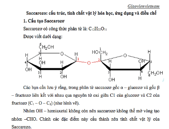 BÀI 27. GLUCOSE VÀ SACCHAROSE