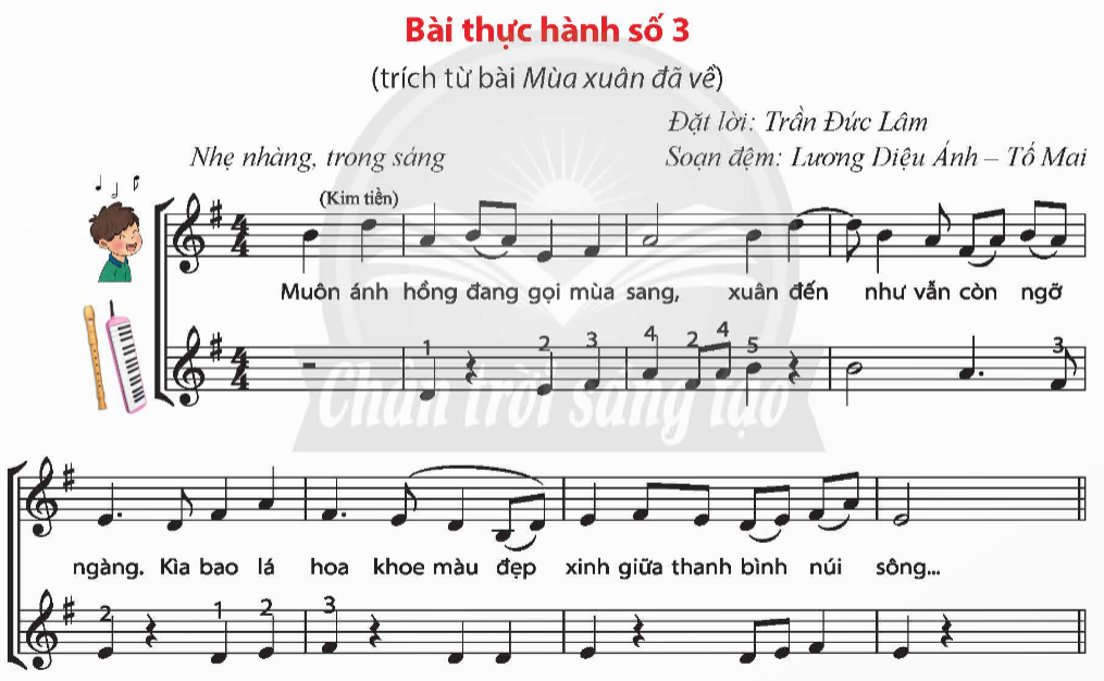 BÀI 15: NHẠC CỤ THỂ HIỆN GIAI ĐIỆU: BÀI THỰC HÀNH SỐ 4 (SÁO RECORDER HOẶC KÈN PHÍM)