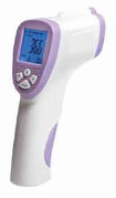 A white and purple infrared thermometer

Description automatically generated