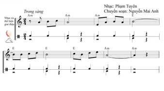 Hoạt động 1. Đọc nhạcNhiệm vụ 1: Luyện đọc gam La thứ- GV sử dụng đàn lấy cao độ chuẩn rồi yêu cầu HS:Đọc gam La thứ và các nốt trục đi lên, đi xuống: A - C - E - ASản phẩm dự kiến:Nhiệm vụ 2: Bài đọc nhạc số 7GV đặt câu hỏi:Có những cao độ và trường độ nào? Có mấy nét nhạc?Sản phẩm dự kiến:- Nhịp: 2/4- Cao độ: Đô, Rê, Mi, Pha, Son, Si.- Trường độ: Nốt đen chấm dôi, nốt đen, nốt móc đơn, nốt móc kép.- Bài đọc nhạc gồm 2 nét nhạc: 4 nhịp + 4 nhịp.Hoạt động 2. Nhạc cụ