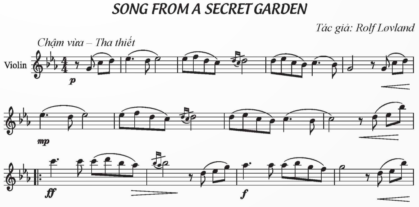 BÀI 19: BẢN NHẠC SONG FROM A SECRET GARDEN