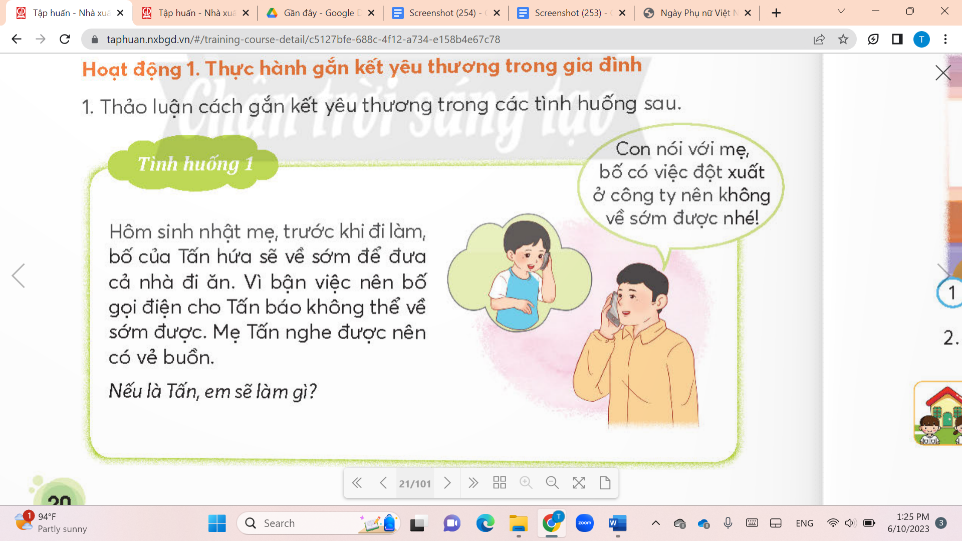 TUẦN 7: HOẠT ĐỘNG GẮN KẾT YÊU THƯƠNG CỦA GIA ĐÌNH