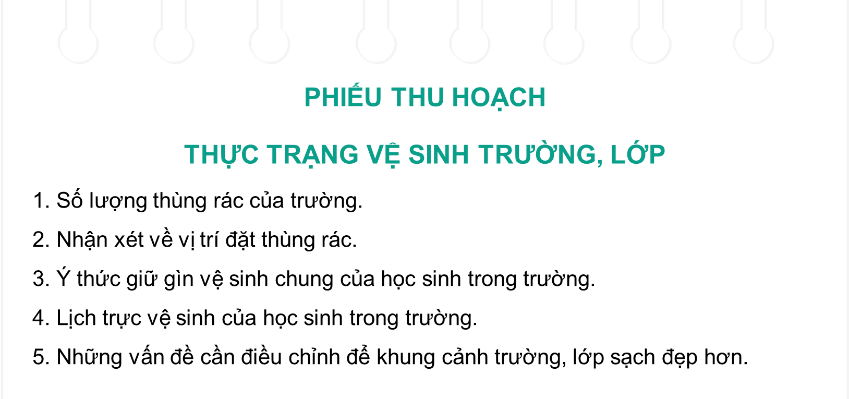 TUẦN 30: TÌM HIỂU THỰC TRẠNG VỆ SINH TRƯỜNG, LỚP