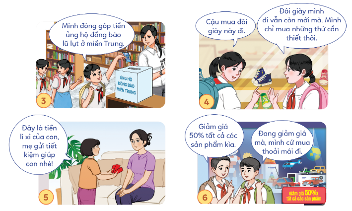 PHIẾU HỌC TẬP 1BÀI 12: EM SỬ DỤNG TIỀN HỢP LÝ 1. Quan sát hình và trả lời câu hỏi?- Các bạn trong tranh nào biết sử dụng tiền hợp lý? Vì sao?- Hãy kể thêm các biểu hiện sử dụng tiền hợp lý khác mà em biết?......................................................................................................................................................................................................................................................................................................................................................................................................................…................................................................................................................................................................................................................................................................................…......................................................................................................................................…2. Đọc tình huống sau và trả lời câu hỏi?“Mỗi lần về thăm quê, chú An thường cho Bằng một số tiền. Chú dặn Bằng cân nhắc kĩ trước khi chi tiêu để sử dụng tiền thật hợp lí. Nhưng mỗi lần được chú cho tiền, Bằng sử dụng hết để mua những món đồ chơi mà mình thích. Biết chuyện, chú An không hài lòng về việc sử dụng tiền lãng phí của Bằng”.- Bằng đã sử dụng tiền vào những việc gì? Việc sử dụng tiền của Bằng đã dẫn đến điều gì?- Vì sao phải sử dụng tiền hợp lý?.................................................................................................................................................................................................................................................................................................................................................................................................................................................................................................................................................................….........................................................................................................................................3. Em đồng tình hay không đồng tình với ý kiến của bạn nào? Vì sao?a, Thuỷ cho rằng, mình mới là học sinh lớp 5, vì vậy việc bàn tới chuyện sử dụng tiền hợp lí là chưa cần thiết.b, Nga cho rằng, sử dụng tiền hợp lý là tôn trọng công sức của bố mẹ và người lao động.c, Theo Bình, sử dụng tiền hợp lí giúp mỗi người tiết kiệm tiền và có sẵn tiền để sử dụng khi cần thiết.d, Minh cho rằng, sử dụng tiền hợp lí giúp ta có tiền để giúp đỡ những người gặp khókhăn trong cuộc sống..................................................................................................................................................................................................................................................................................................................................................................................................................................................................................................................................................................…..................................................................................................................................................................................................................................................................................PHIẾU HỌC TẬP 2